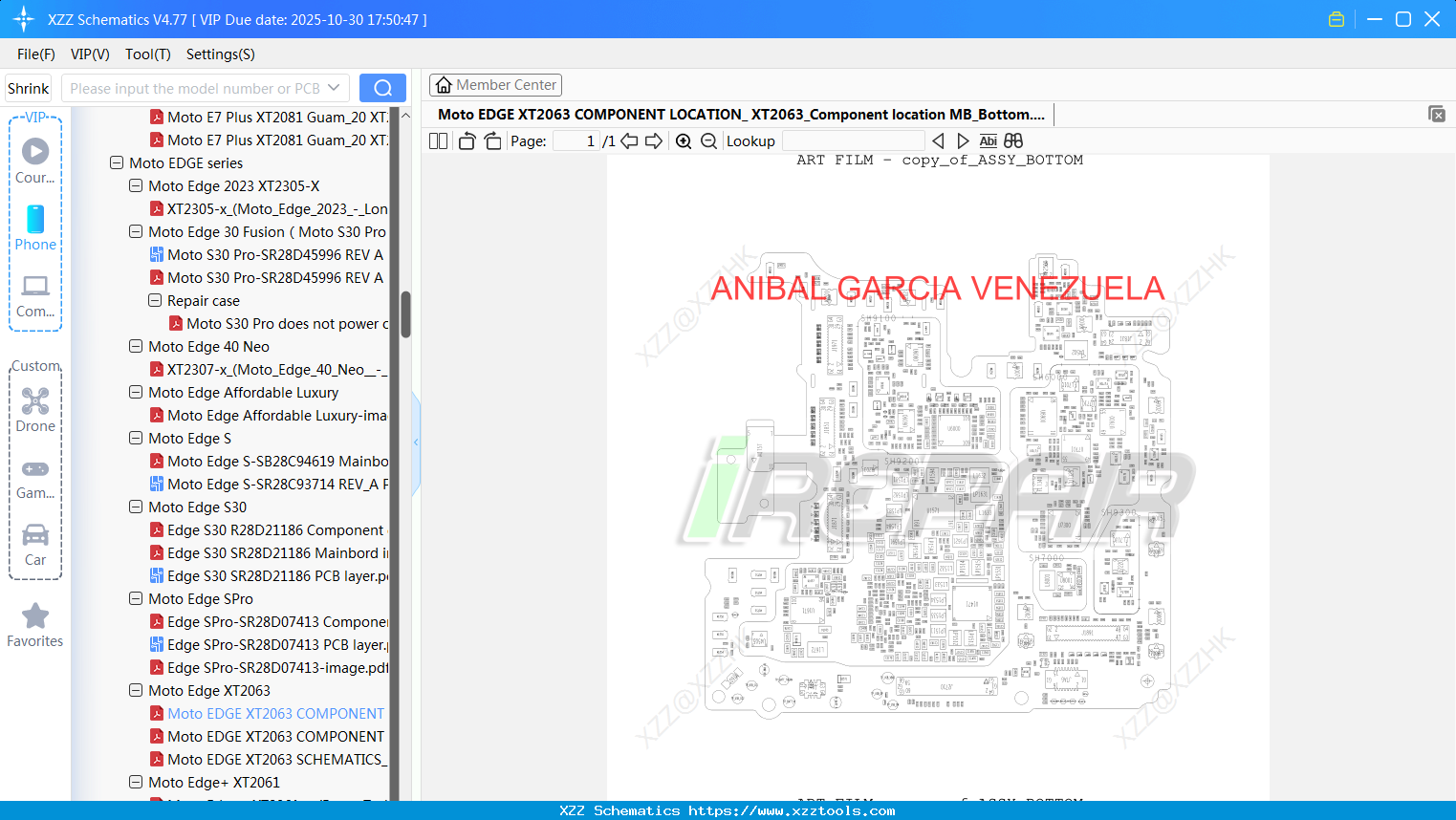 Motorola Moto EDGE XT2063 COMPONENT LOCATION_ XT2063_Component Location MB_Bottom